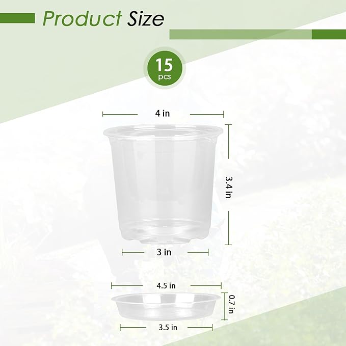 4 Inch Clear Nursery Pots for Plants - Image 2