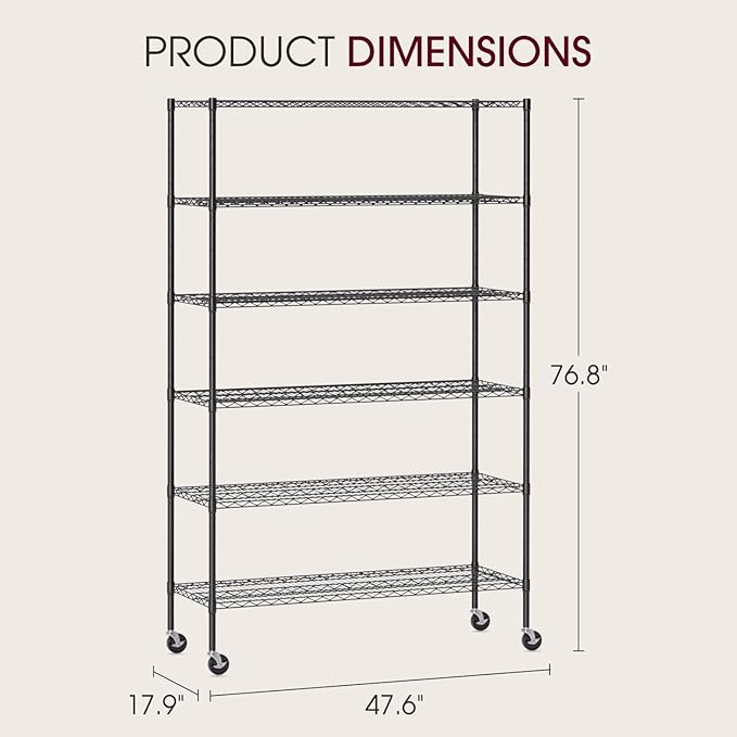 BestOffice | 6-Tier Wire Storage Shelves - Image 3