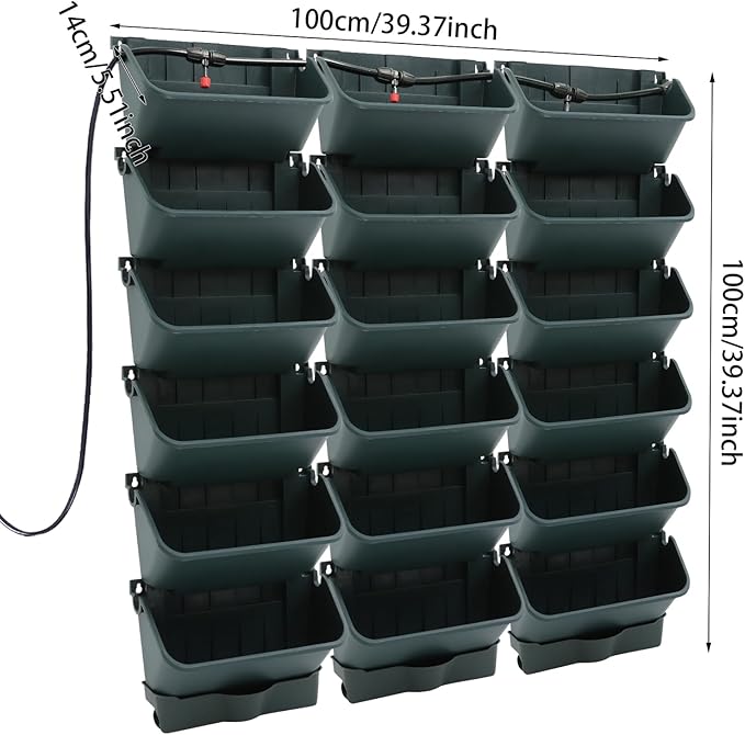 18 Pots Self-Watering Vertical Garden Planter Wall Mounted, - Image 2