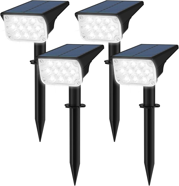 T-SUNUS Christmas Solar Spotlights White 6000K IP65 Waterproof 2-in-1 Outdoor by T-SUNUSLighting