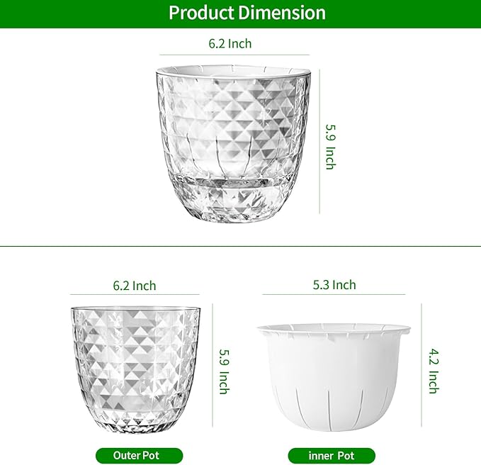 Self Watering Pots for Indoor Plants, Flower Pots, Self Watering Plant Pot-3pcs - Image 2