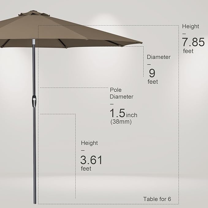 Tempera Patio Market Outdoor Table Umbrella - Image 8