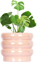 10 inch Ceramic Plant Pots for Indoor Plants, Rainbow Pearl Glaze Planter by YFFSRJDJ