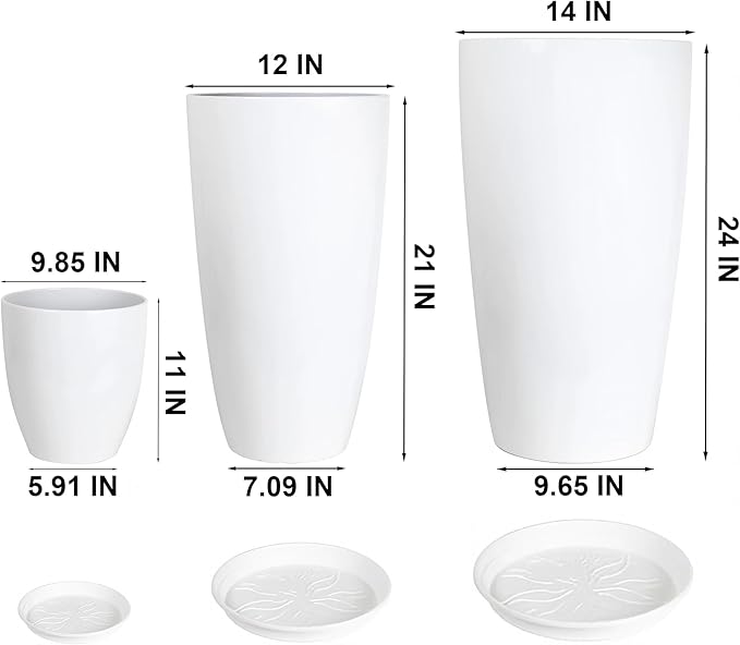 24, 11 Inch Large Plastic Planters - Image 2