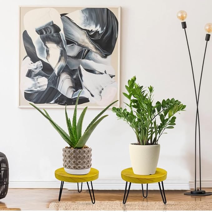 Plant Stand Indoor Outdoor Wood Mid Century Plant Stand - Image 3