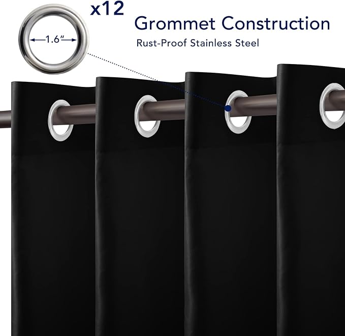 PureFit Outdoor Curtains for Patio Waterproof Weatherproof, UV Resistant - Image 4