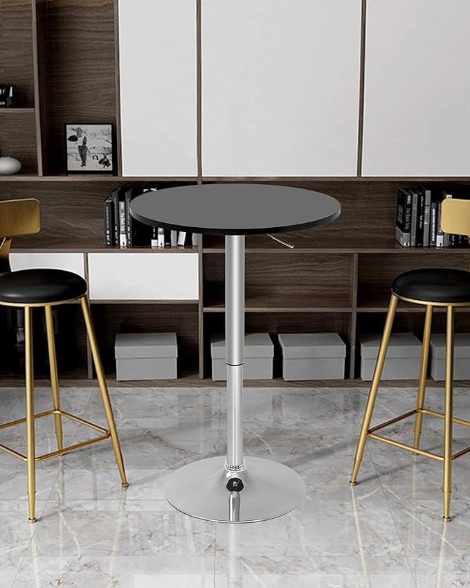Modern Bar Table Height Adjustable Kitchen Dining Table Round Pub Table Counter - Image 4