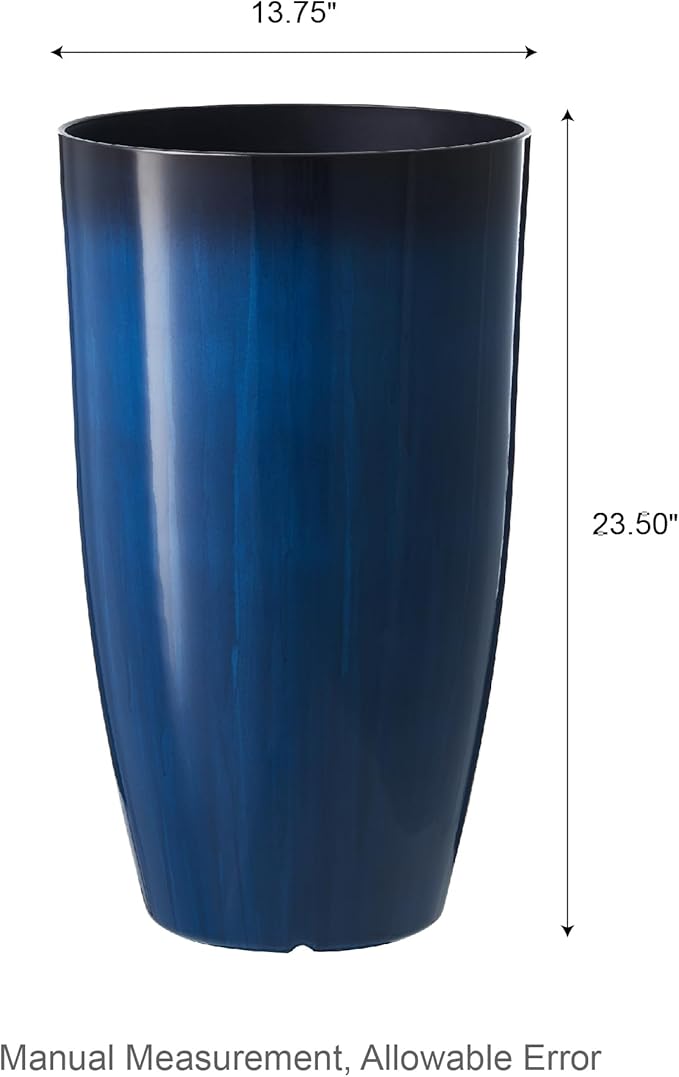 Glitzhome 23.5" H Oversized Tall Round Tapered Planter, Plastic Flower Pots - Image 7