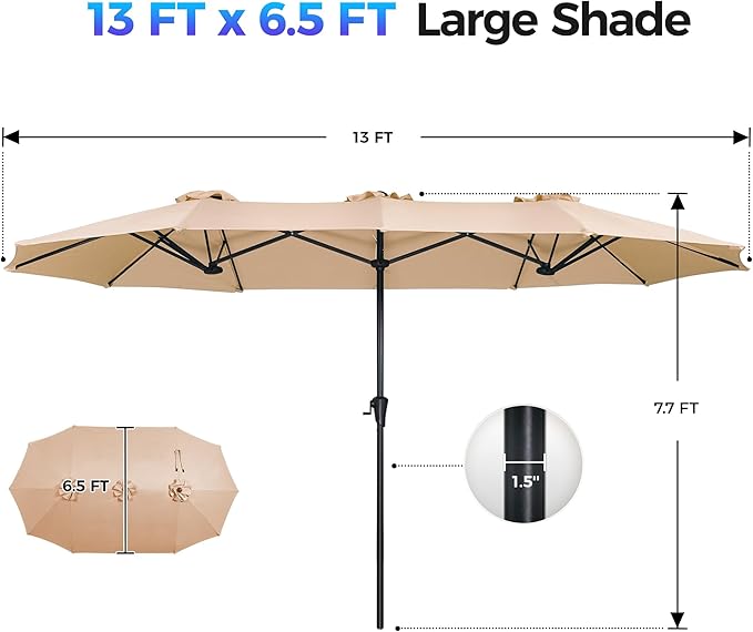 SUPERJARE 13FT Outdoor Umbrella - Image 7