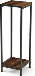 TOSKING 30" Tall Plant Stand, 2-Tier Metal & Wood Plant Shelf, Heavy Duty by TOSKINGESSENCE