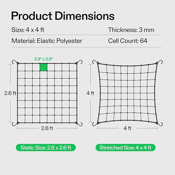 VIVOSUN 4 x 4Ft. Elastic Trellis Netting - Image 7