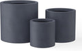 Kante 9.8", 15.7" Dia Round Concrete Planter Set of 3, Modern Style Large by Kante