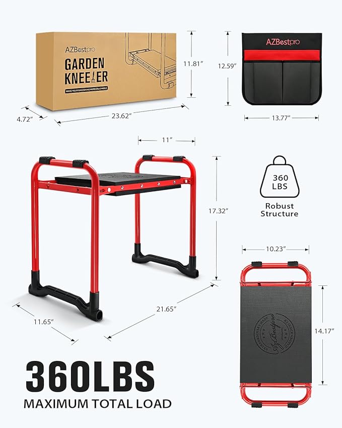 Garden Kneeler and Seat Heavy Duty, Upgraded Foldable Gardening Stool Widened - Image 2