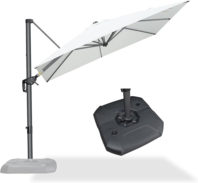 PURPLE LEAF 8 Feet Square Cantilever Umbrella Patio Umbrella by PURPLELEAF
