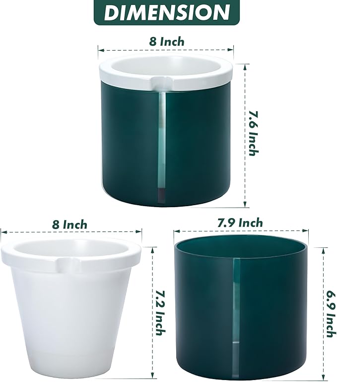 D'vine Dev 8 Inch Design Self Watering Planter - Image 3