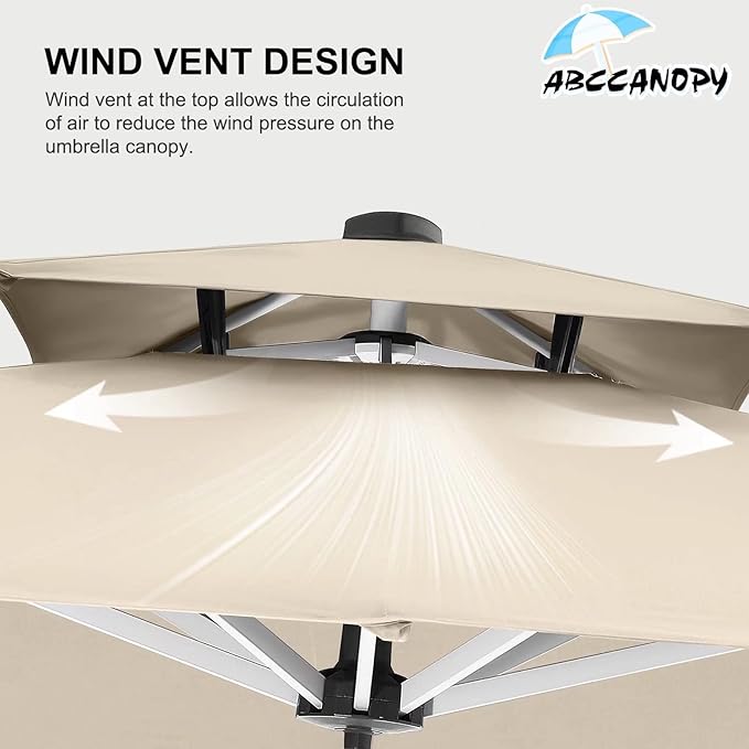 ABCCANOPY Patio Umbrella Cantilever Double Top Outdoor Offset Umbrella - Image 9