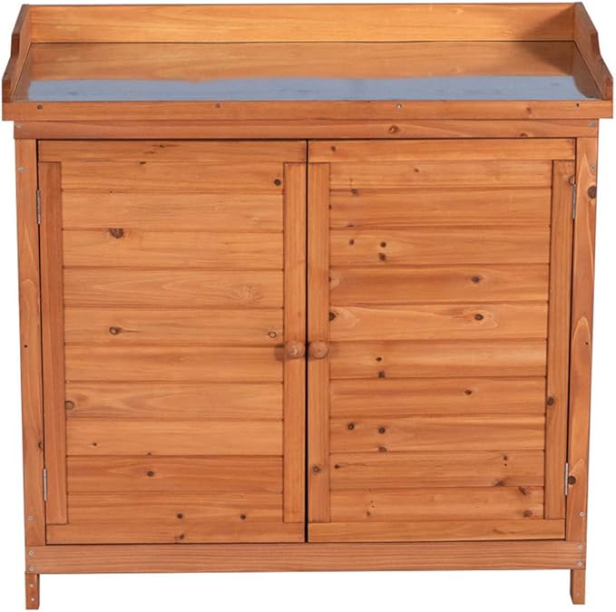 GDLF Outdoor Garden Patio Wooden Storage Cabinet Furniture Waterproof Tool Shed - Image 9