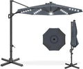 Best Choice Products 10ft Solar LED Cantilever Patio Umbrella, 360-Degree by BestChoiceProducts