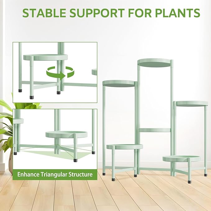 iDavosic.ly 6 Tier Large Plant Stand Indoor, 10 Inch Wide Tall Corner Metal - Image 6