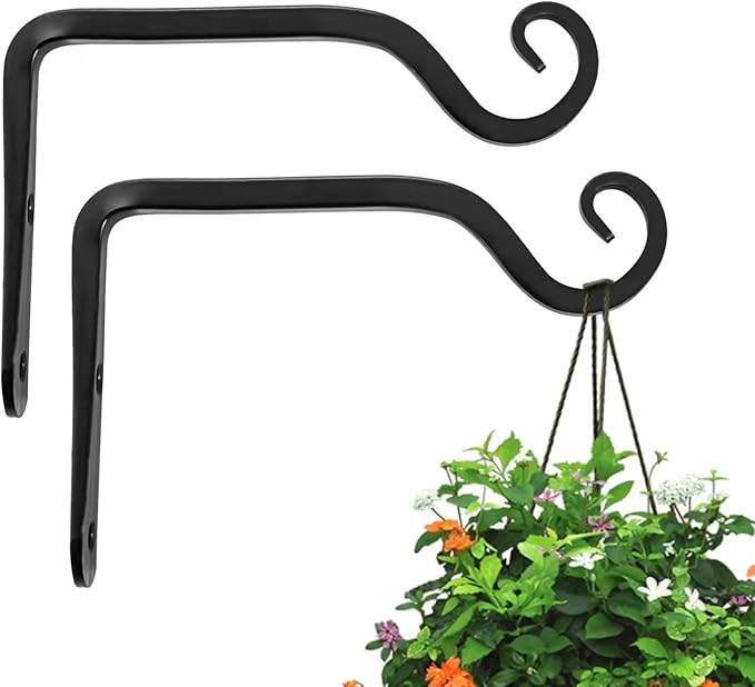 2 Pack 6 Inch Plant Hanger Indoor Outdoor, Hanging Plant Bracket Wall Hooks by ONEPENG