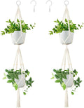 Belit 2 Pack Double Macrame Plant Hangers 2 Tier Hanging Planter Basket by Belit