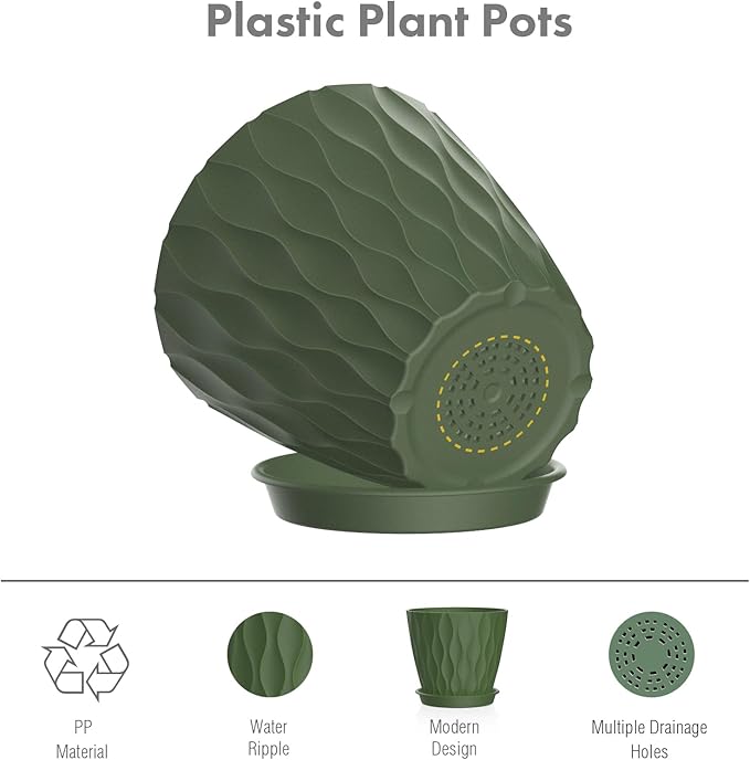 6 inch Plant Pots, Plastic Planters - Image 4