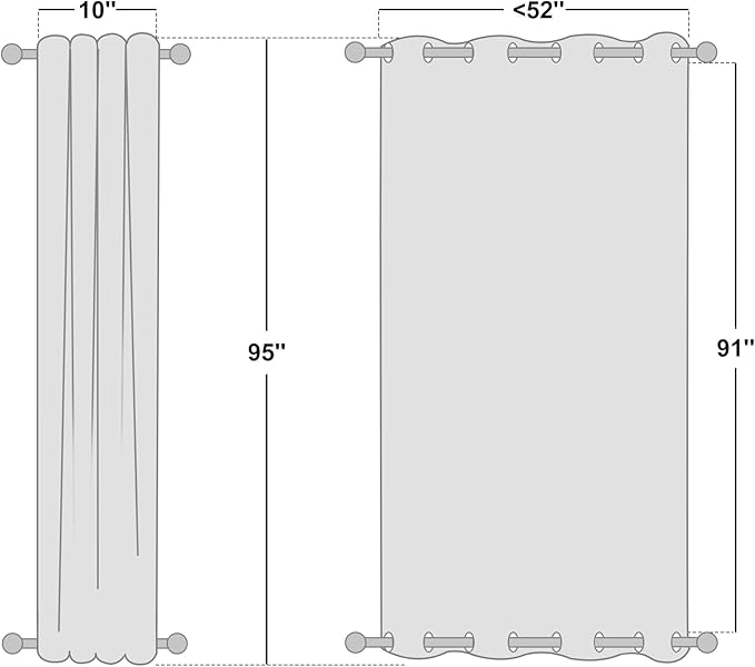NICETOWN 2 Panels Weighted Blackout Curtains - Image 2
