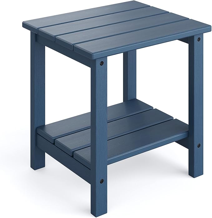 GarveeLife Adirondack Outdoor Side Table 18 x 15 in, HDPE 2-Tier Patio Side by GarveeLife