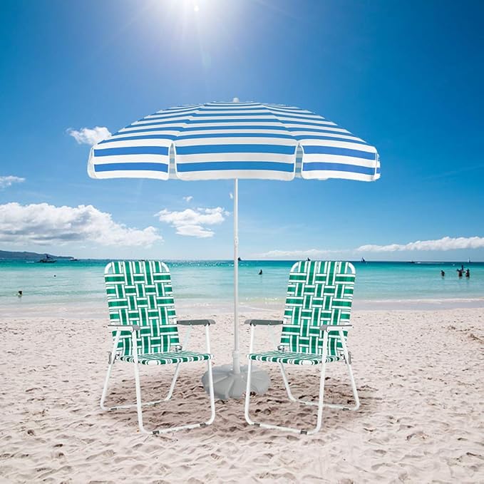 VINGLI Patio Lawn Webbed Folding Chairs1 Piece, Outdoor Beach Chair Portable - Image 2