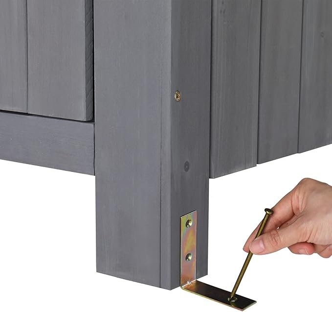 Outvita 70in Outdoor Storage Shed, Waterproof Wooden Garden Storage Cabinet - Image 4