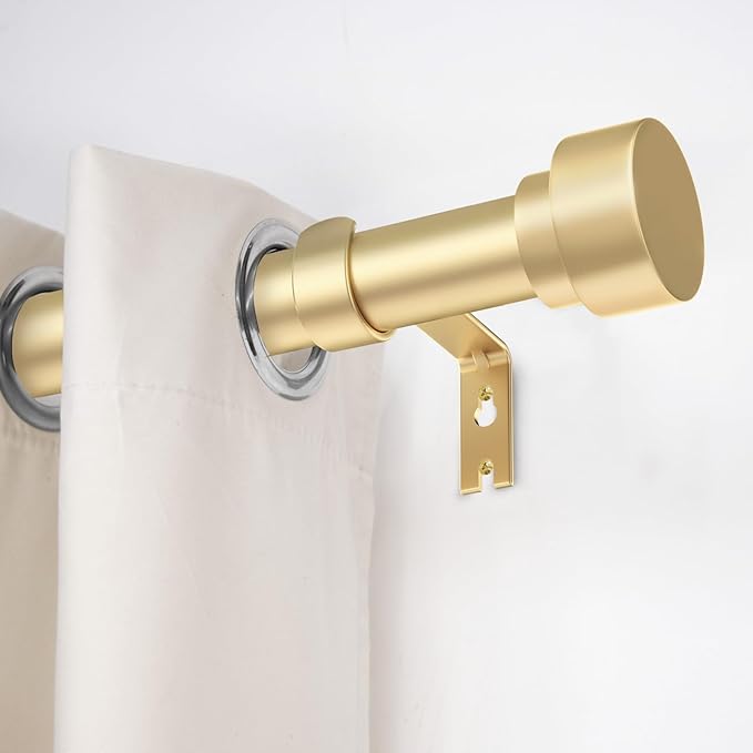 Time Forest Curtain Rods for Windows 28 to 48, 1 Inch Adjustable Gold Heavy - Image 2