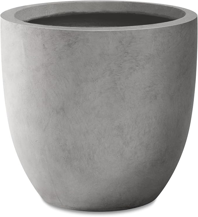 Kante 16.5" Dia Round Concrete Planter, Large Outdoor Modern Indoor Decorative by Kante