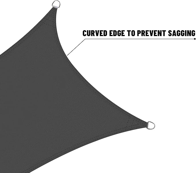 LOVE STORY Rectangle 7'x9' Waterproof Sun Shade Sail Canopy UV Block - Image 7