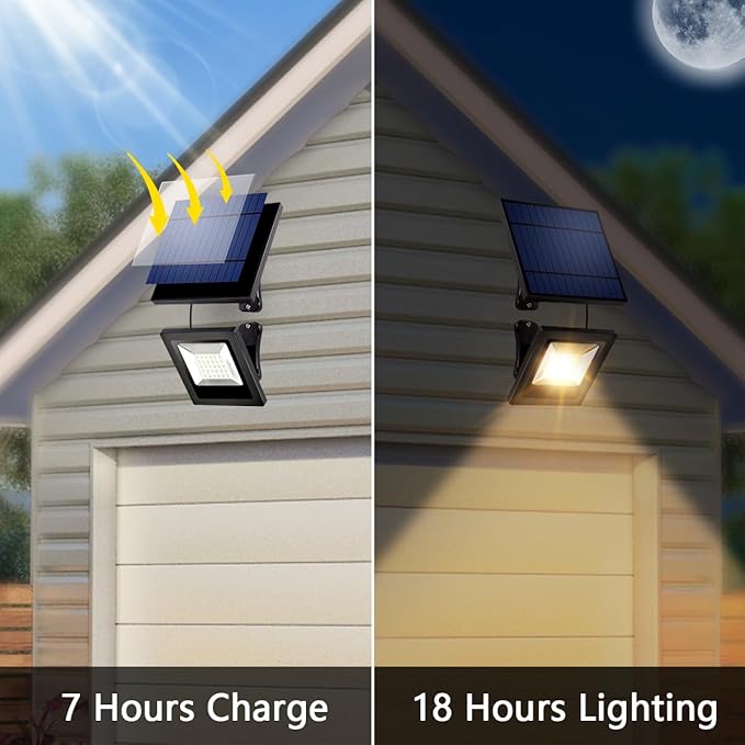 Solar Lights Outdoor Dusk to Dawn 4400mAh Solar Flood Lights Waterproof LED - Image 4