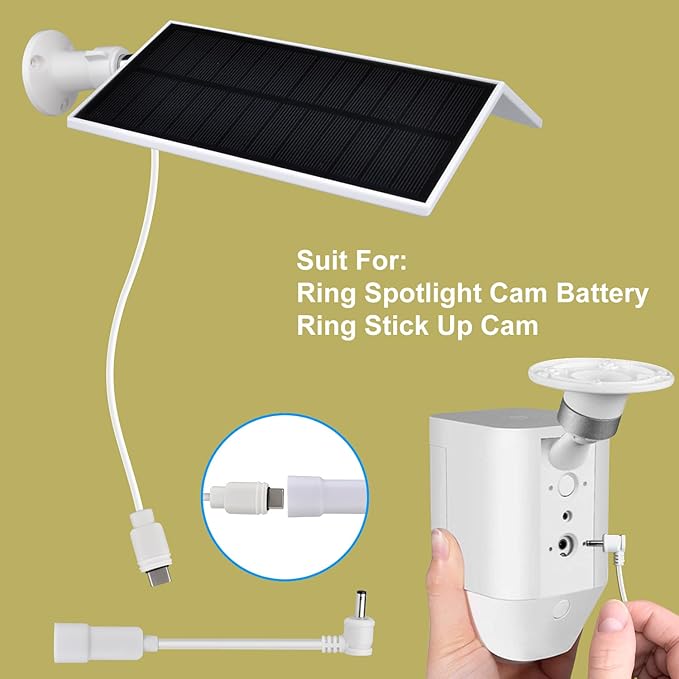 Solar Panel for Ring Camera Spotlight Cam Plus/Pro & Stick Up Cam/Pro Battery - Image 7