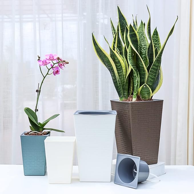 2 Pack Self Watering Planters 10.7" x 6.9" Planter - Image 5