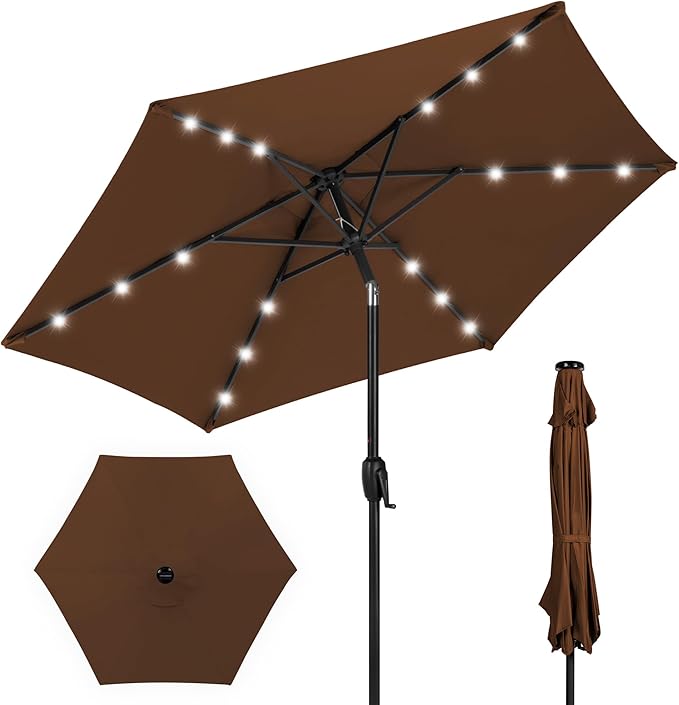 Best Choice Products 7.5ft Outdoor Solar Market Table Patio Umbrella by BestChoiceProducts