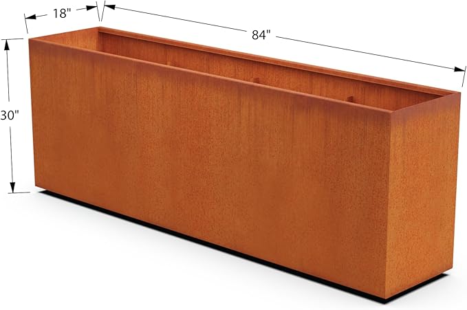 PLANTERCRAFT Corten Steel Planter Rectangle Outdoor Metal Garden Box Heavy Duty - Image 5
