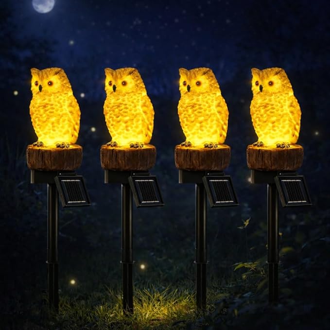 iStatue 4PC Solar Owl Garden Stake Lights Gifts by iStatue