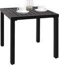 PHI VILLA Indoor Outdoor Small Metal Square Side/End Table, Patio Coffee Bistro by PHIVILLAThepioneerofcomfortablehouseholdsupplies