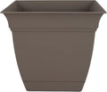The HC Companies Eclipse Square Plastic Planter w/Attached Saucer by TheHCCompanies