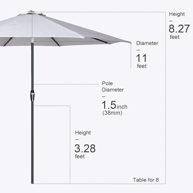 Tempera Patio Market Outdoor Table Umbrella - Image 8