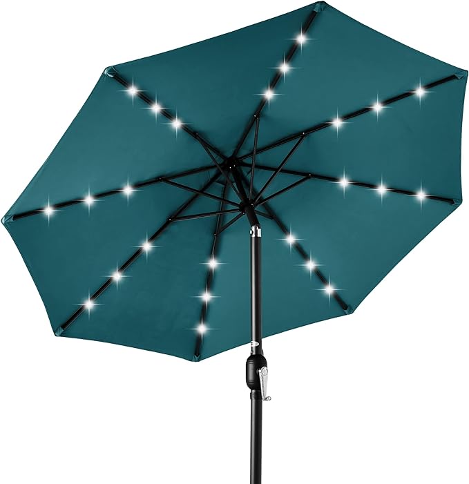 Best Choice Products 10ft Solar Polyester LED Lighted Patio Umbrella w/Tilt by BestChoiceProducts