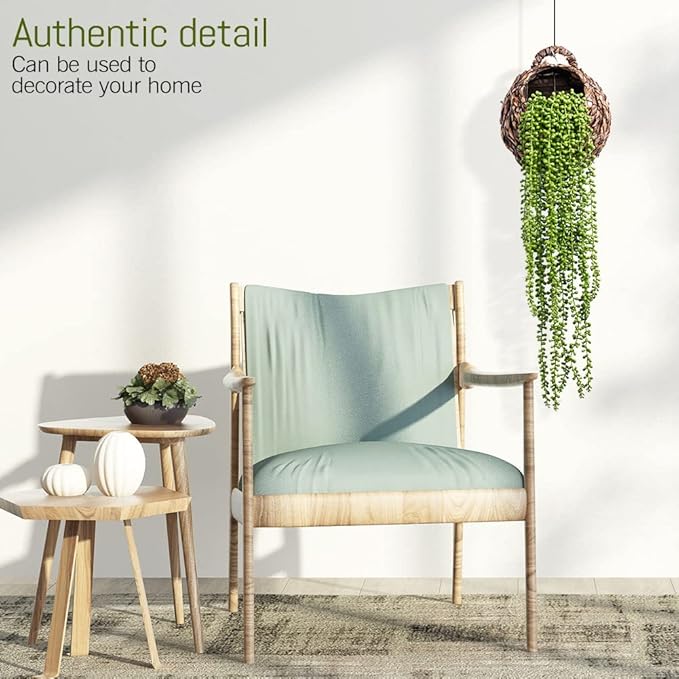 6 Pcs Artificial Succulents Hanging Plants, Fake String of Pearls Greenery - Image 5