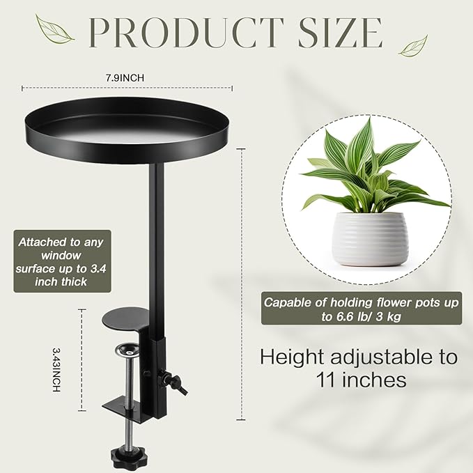 2 Pcs Window Sill Plant Shelf 7.9''D x 14.2''H Adjustable Window Shelf - Image 2