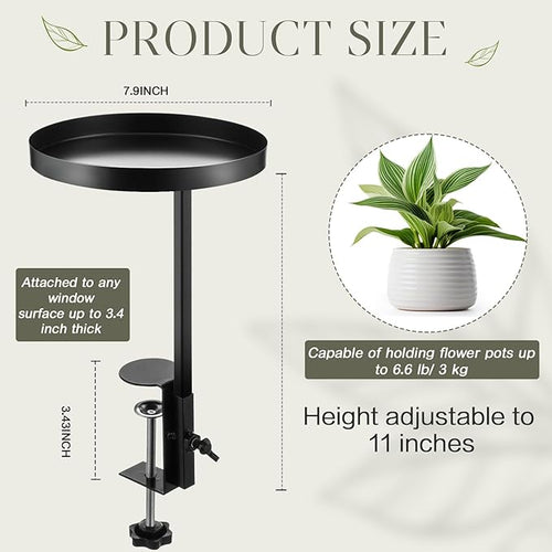1 Pcs Window Sill Plant Shelf 7.9''D x 14.2''H Adjustable Window Shelf - Image 2