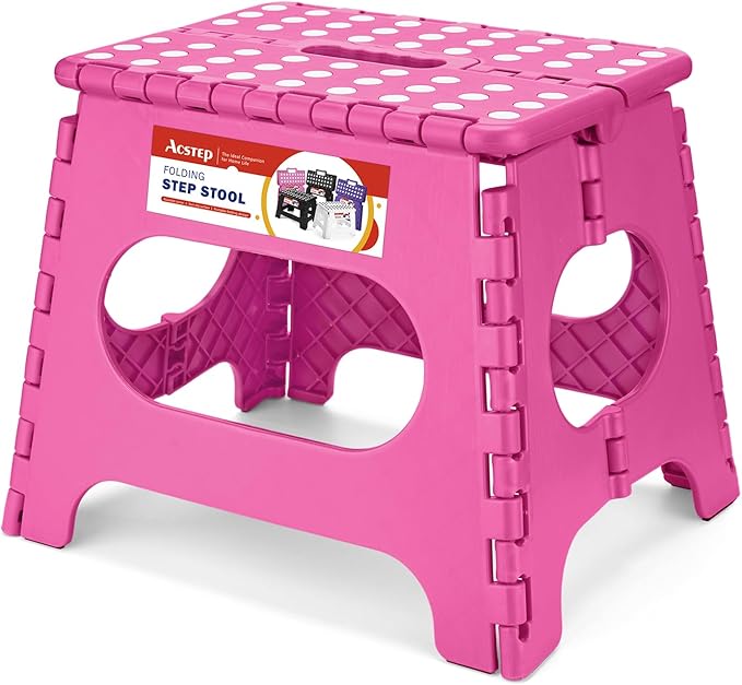 ACSTEP Folding Step Stool 11 Inch, Sturdy Plastic Foldable Step Stool by ACSTEP
