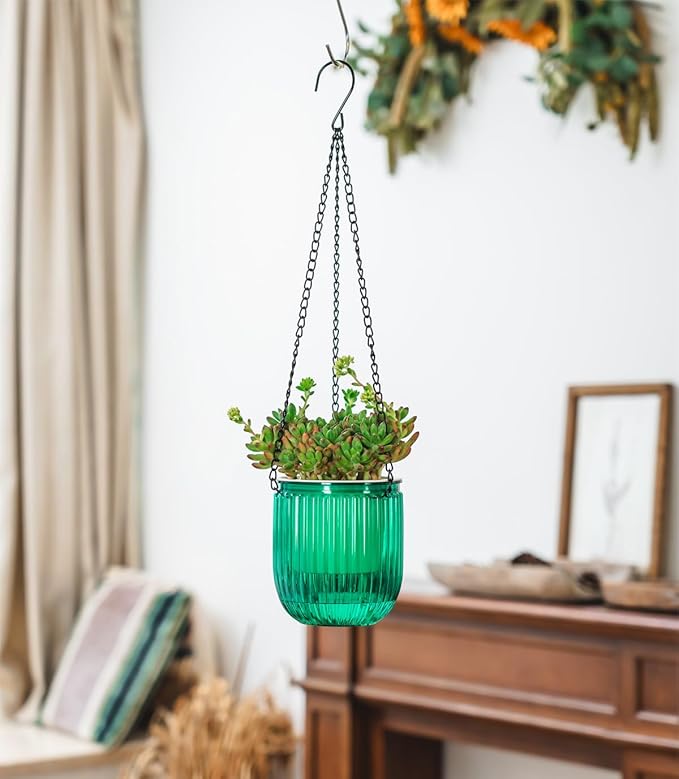 Josteve 4.5 Inch 2 Pcs Self Watering Hanging Planter Indoor Plant Pots Drainage - Image 4