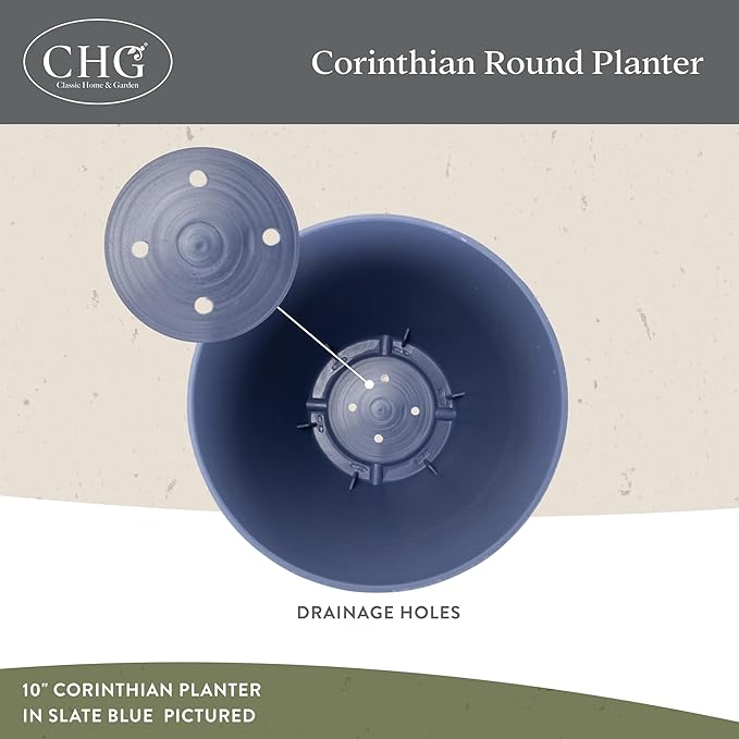 Classic Home and Garden Corinthian Resin Planter Pot - Image 3