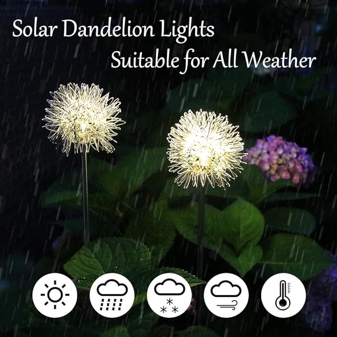 GUOCHENG Dandelion Solar Garden Lights Waterproof Outdoor LED Landscape Lights - Image 3